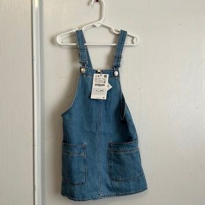 Zara kids denim skirt overalls